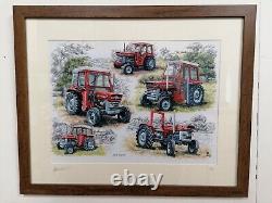 2 Picture Prints Deal A4 Size Massey Ferguson 135 David Brown 995 1212 Tractors
