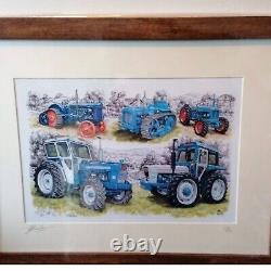 3 Framed Picture Prints Set Deal A4 Size Ford Force Roadless County Tractors