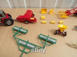 Britains Farm Massey Fergusson Tractors Bailer Rollers Ploughs + Implements