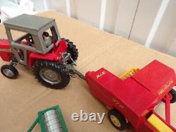 Britains Farm Massey Fergusson Tractors Bailer Rollers Ploughs + Implements