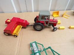 Britains Farm Massey Fergusson Tractors Bailer Rollers Ploughs + Implements