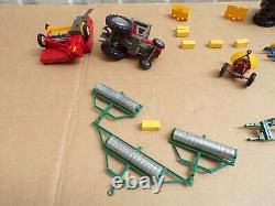 Britains Farm Massey Fergusson Tractors Bailer Rollers Ploughs + Implements