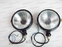 For Massey Ferguson 35 35 x Tractor Headlight Set LH & RH Black With Bulb