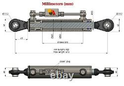 Hydraulic top link cat. 1-1 with locking block 460-670 mm with 2 x hose