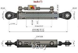 Hydraulic top link cat. 1-1 with locking block 460-670 mm with 2 x hose