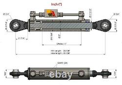 Hydraulic top link cat. 1-1 with locking block 530-810 mm with 2 x hose