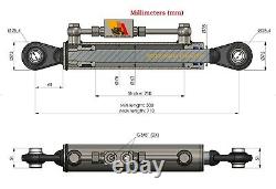 Hydraulic top link cat. 2-2 with locking block 500-710 mm with 2 x hose