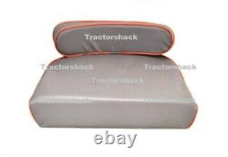 Massey Ferguson 35X Tractor Seat Cushion and Back Rest Set, Grey With Red Piping