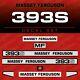 Massey Ferguson 393s Tractor Aftermarket Decal Sticker Aufkleber Set