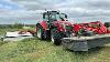 Massey Ferguson 7s 180 On Front And Rear Mowers In A Thick Crop