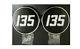 Metal Side Badge Chrome & Painted (pair). Compatible With Massey Ferguson135