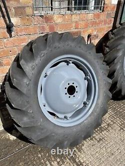 Pair Ferguson TE20 12.4-28 Goodyear suregrip rear wheels and tyres brand new