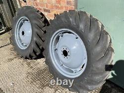Pair Ferguson TE20 12.4-28 Goodyear suregrip rear wheels and tyres brand new