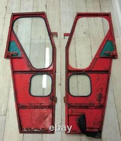 Pair Vintage Tractor Doors Massey Ferguson Lambourne Cab Door & Glass Red