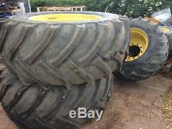 Set of 4 tractor wheels & tyres John Deere 6930, massey ferguson floatation